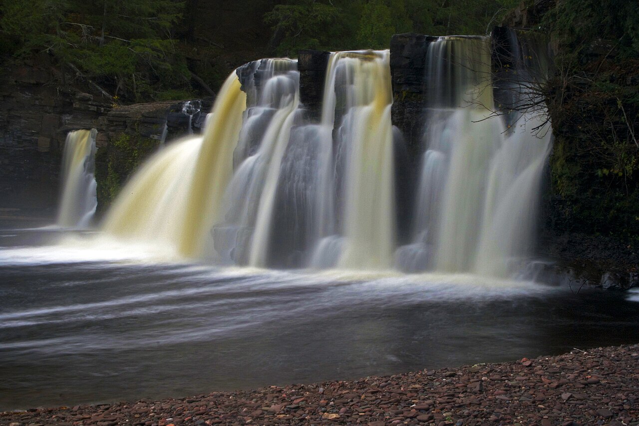 Manabezho Falls, a waterfall in Michigan