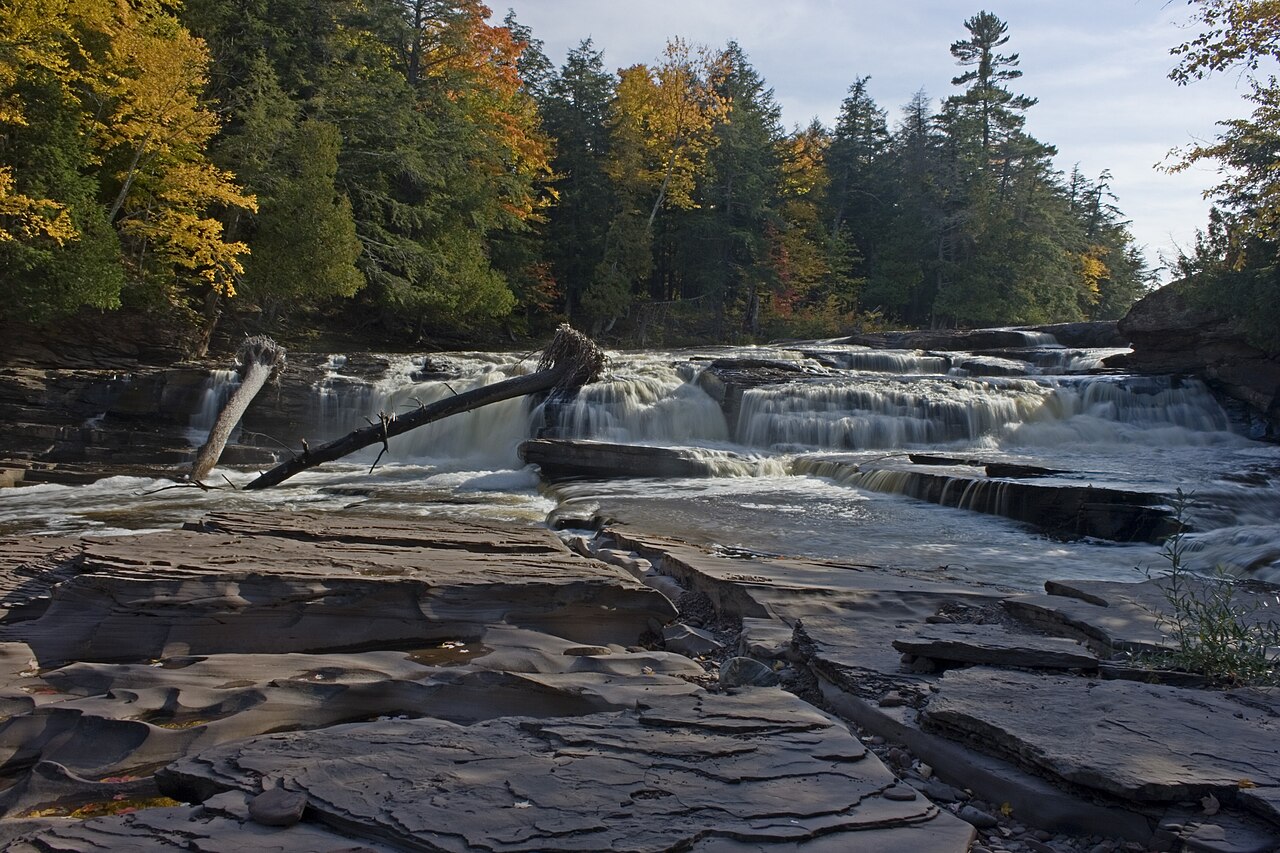 Manido Falls, a waterfall in Michigan