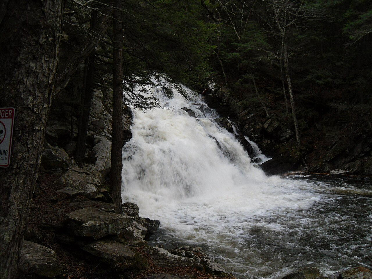 Wahconah Falls, a waterfall in Massachusetts